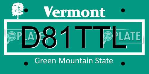 D81TTL Vermont License Plate