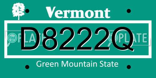 D8222Q Vermont License Plate