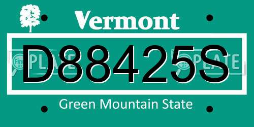 D88425S Vermont License Plate