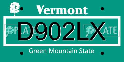 D902LX Vermont License Plate
