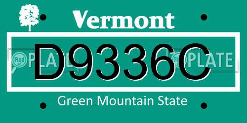 D9336C Vermont License Plate