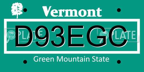 D93EGC Vermont License Plate