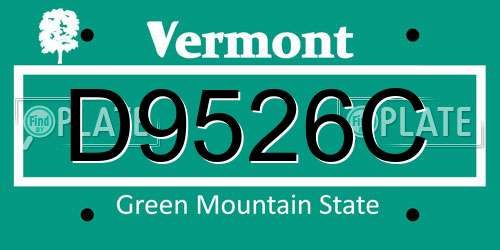 D9526C Vermont License Plate