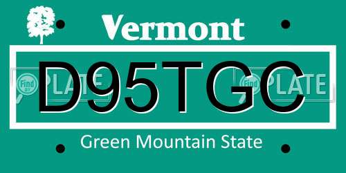 D95TGC Vermont License Plate