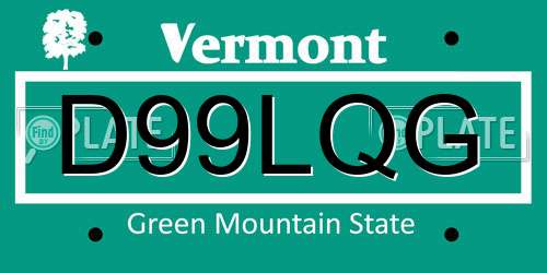 D99LQG Vermont License Plate