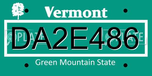 DA2E486 Vermont License Plate