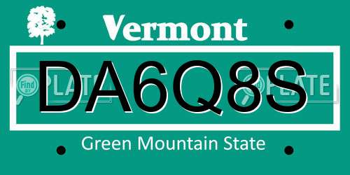 DA6Q8S Vermont License Plate