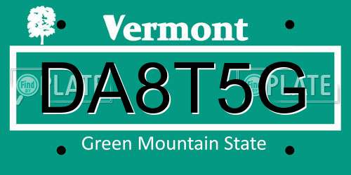 DA8T5G Vermont License Plate