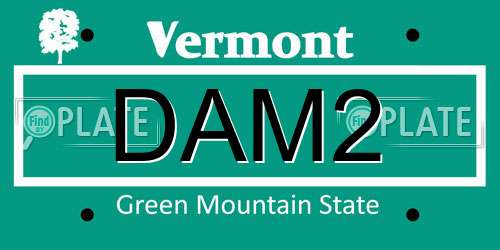 DAM2 Vermont License Plate