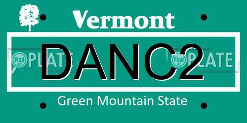 DANC2 Vermont License Plate