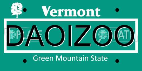 DAOIZOO Vermont License Plate