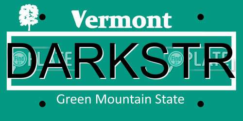 DARKSTR Vermont License Plate
