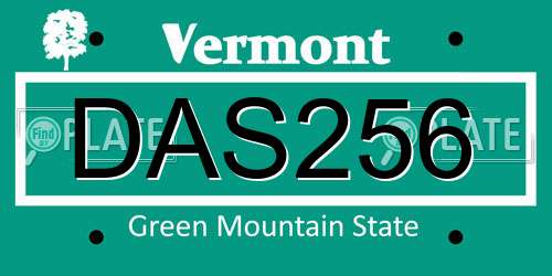 DAS256 Vermont License Plate