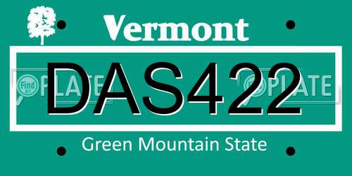 DAS422 Vermont License Plate