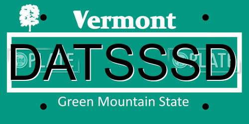 DATSSSD Vermont License Plate