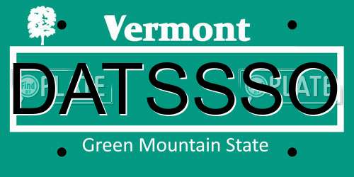 DATSSSO Vermont License Plate