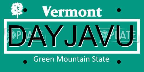 DAYJAVU Vermont License Plate
