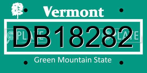 DB18282 Vermont License Plate