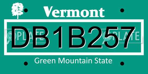 DB1B257 Vermont License Plate