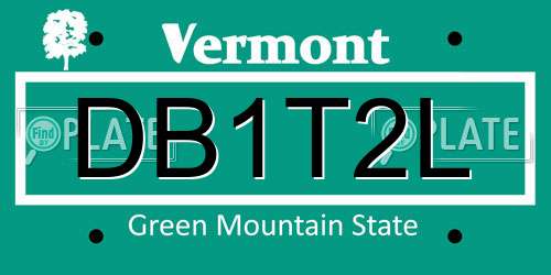 DB1T2L Vermont License Plate