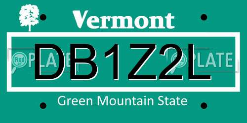 DB1Z2L Vermont License Plate