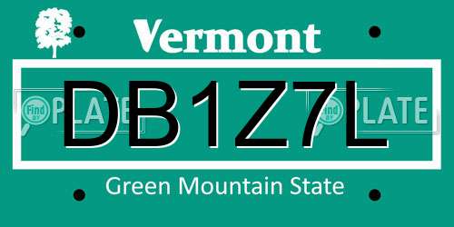 DB1Z7L Vermont License Plate