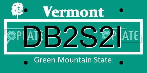 DB2S2I Vermont License Plate