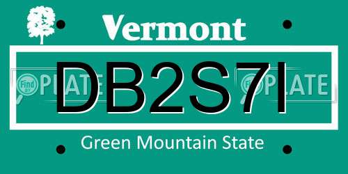 DB2S7I Vermont License Plate