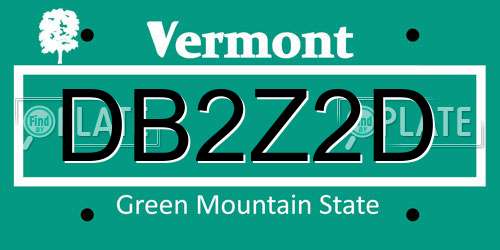 DB2Z2D Vermont License Plate