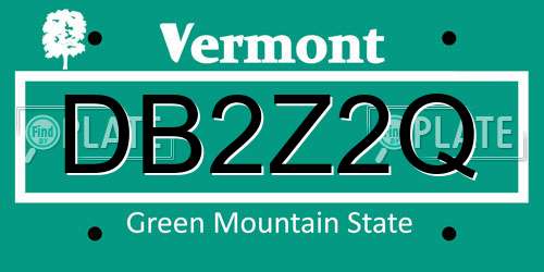 DB2Z2Q Vermont License Plate