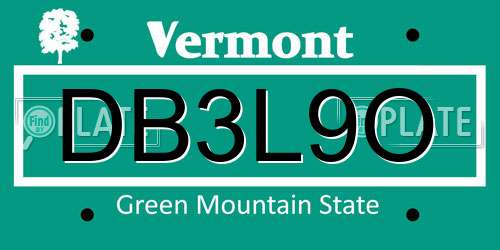DB3L9O Vermont License Plate