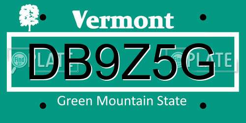 DB9Z5G Vermont License Plate