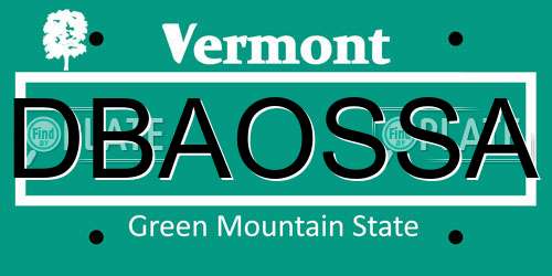 DBAOSSA Vermont License Plate