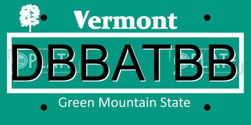 DBBATBB Vermont License Plate