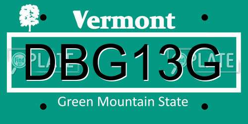 DBG13G Vermont License Plate