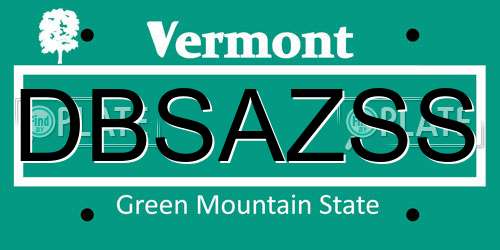DBSAZSS Vermont License Plate