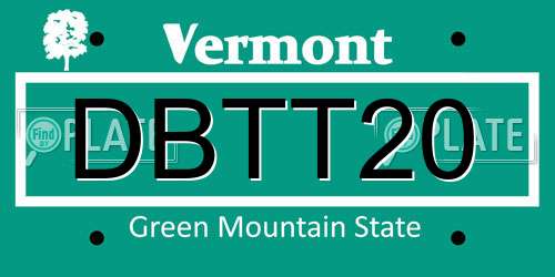 DBTT20 Vermont License Plate