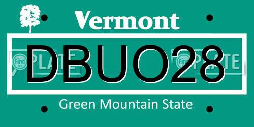 DBUO28 Vermont License Plate