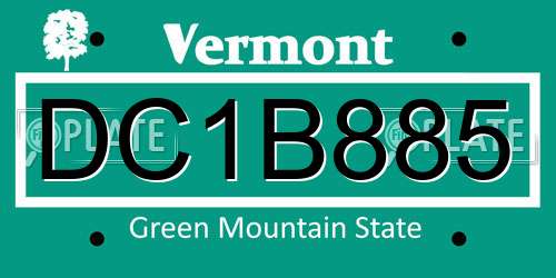 DC1B885 Vermont License Plate
