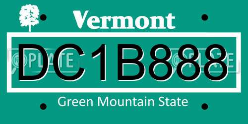 DC1B888 Vermont License Plate