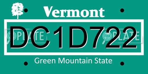DC1D722 Vermont License Plate
