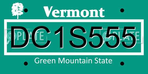 DC1S555 Vermont License Plate