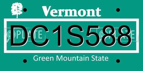 DC1S588 Vermont License Plate