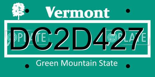 DC2D427 Vermont License Plate