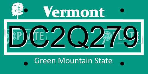 DC2Q279 Vermont License Plate