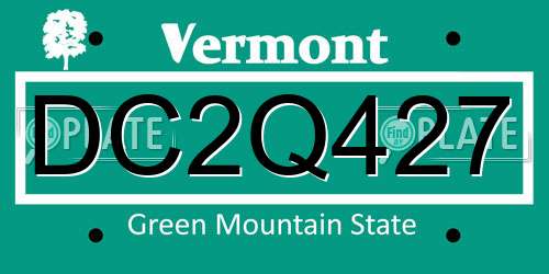 DC2Q427 Vermont License Plate