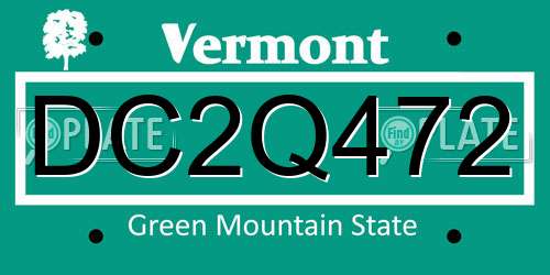 DC2Q472 Vermont License Plate