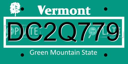 DC2Q779 Vermont License Plate