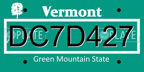 DC7D427 Vermont License Plate