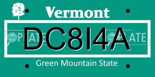 DC8I4A Vermont License Plate